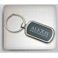 Two Tone Rectangular Metal Keychain